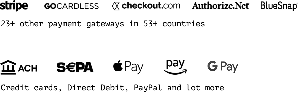 chargebee payment methods europe